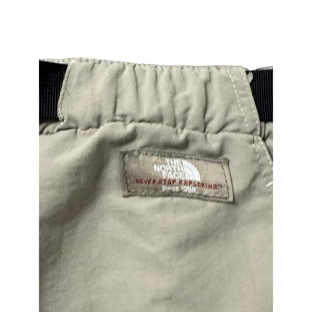 The North Face Men's S Beige Nylon Belted Cargo Shorts Gorpcore Hiking Camping